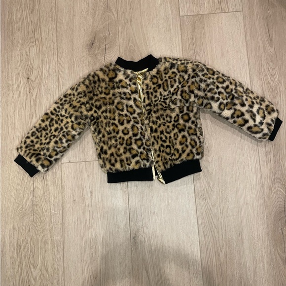 Reversible toddler jacket— cheetah print on one side and gold on the other. - Picture 1 of 6